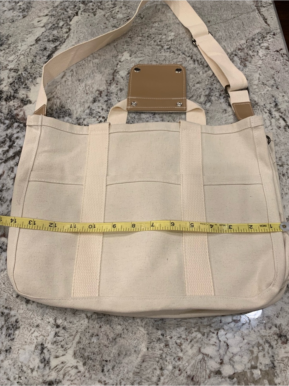 CANVAS CROSSBODY TOTE OR Large Capacity Multi Pocket Handbag INSERT FOR TOTE NEW - Picture 12 of 13
